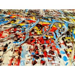 Blizard XXL. Groot formaat. Dik reliëf. Kleurrijk. Abstract. Door M. van Vliet