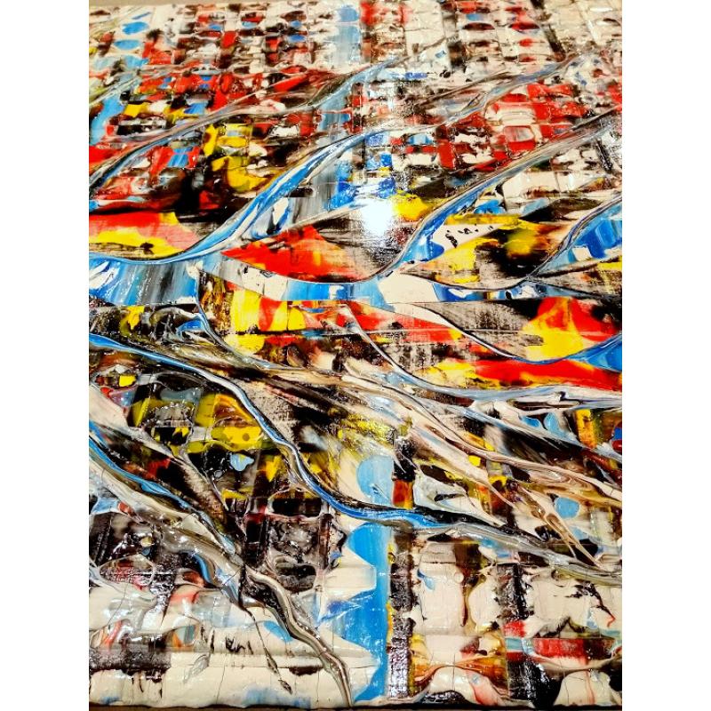 Blizard XXL. Groot formaat. Dik reliëf. Kleurrijk. Abstract. Door M. van Vliet