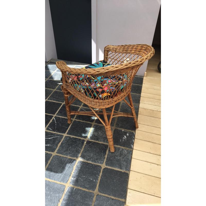 6 rieten stoelen met kussen