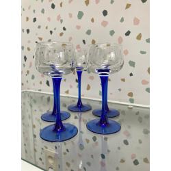 Luminarc  blauwe wijn glazen