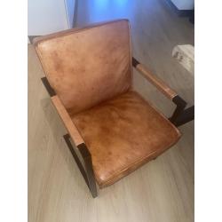 2x buffelleren eetkamerstoelen cognac