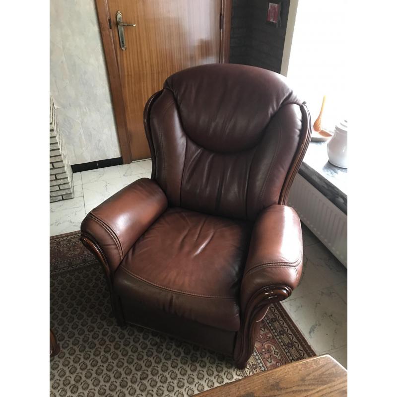 Duurzaam leder salon met salontafel