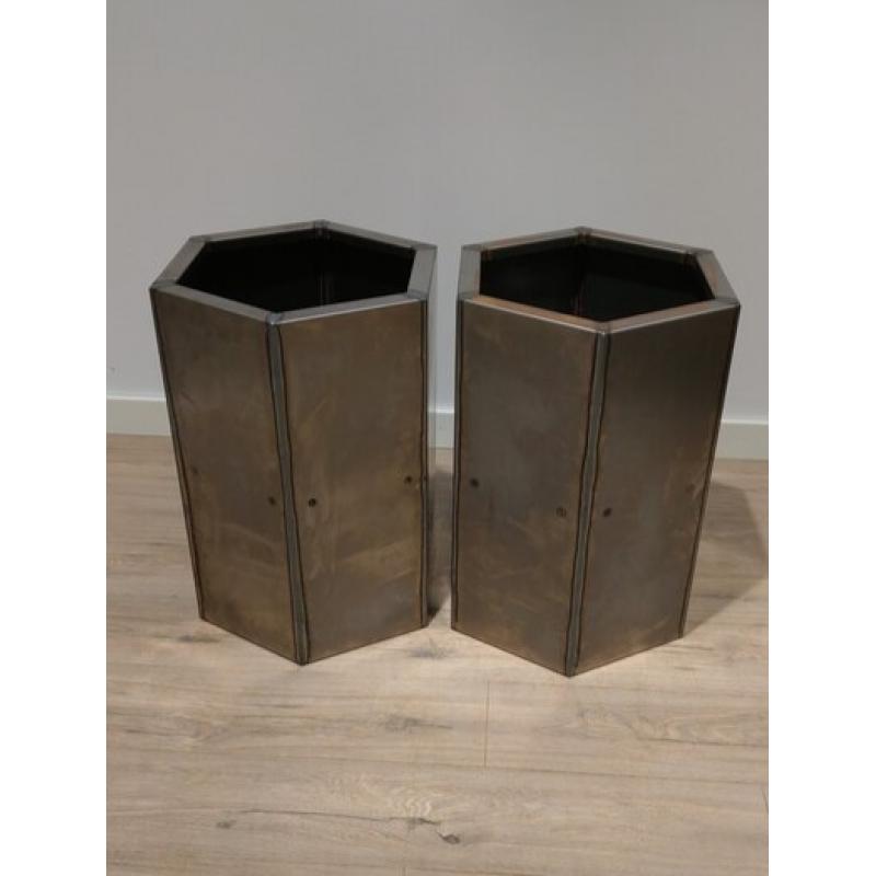*NIEUW* Bloembak Cortenstaal 40x40x60 met verstelbare bodem