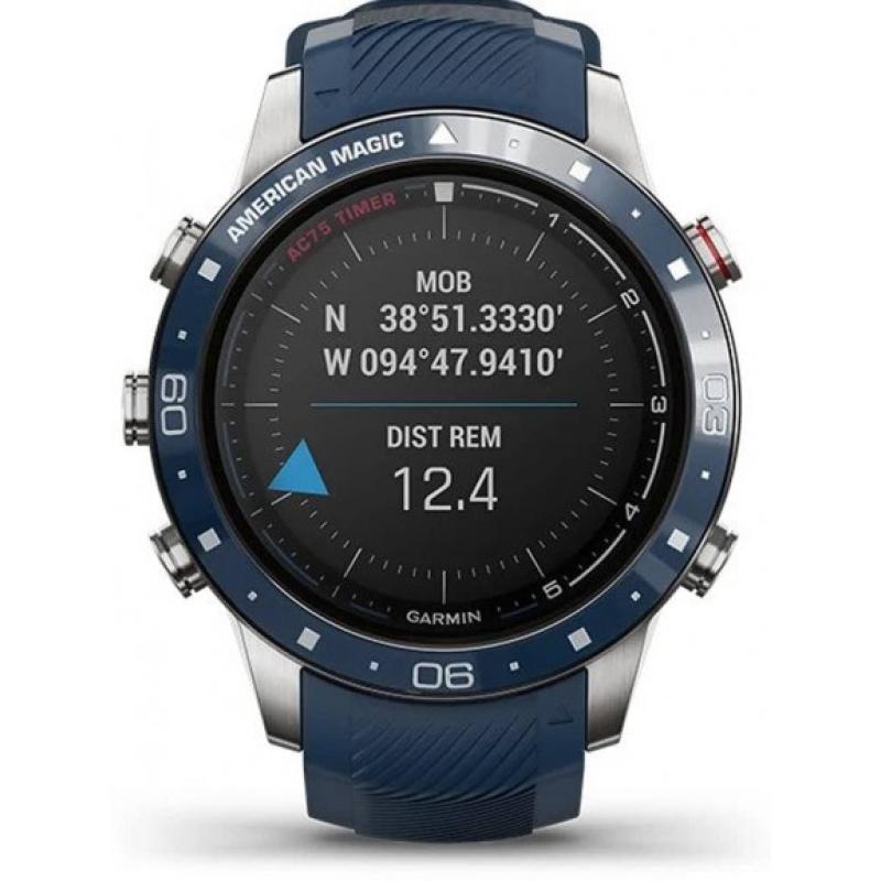 MARQ Captain: American Magic Edition Blue Rubber Strap Smartwatch 010-02454-01
