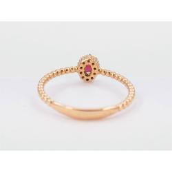 Veiling van een 18kt roségouden ring met robijn en diamant bij ProVeiling