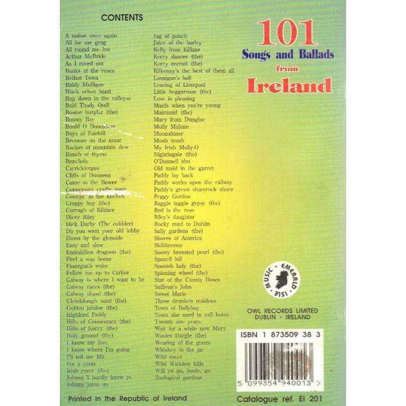 101 Songs and Ballads from Ireland