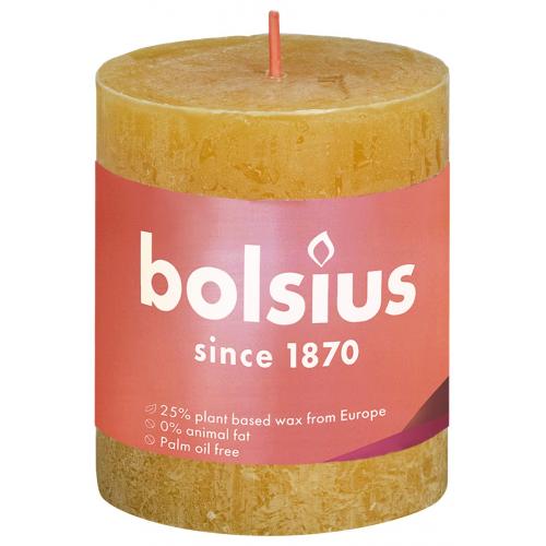 Bolsius rustieke stompkaars honeycomb yellow