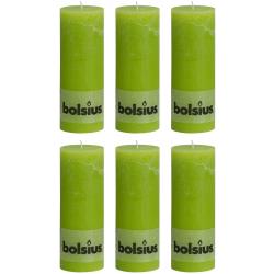 Bolsius rustieke stompkaars 190/68 limoen
