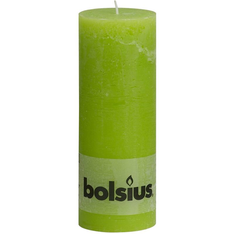 Bolsius rustieke stompkaars 190/68 limoen