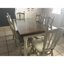 Keukentafel met 6 stoelen