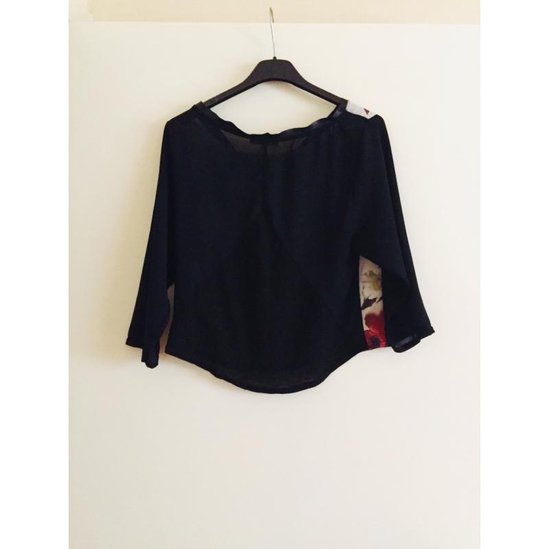 Zwart bloemen shirt