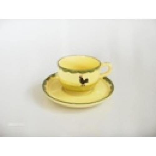 Kop en schotels Kip haan servies