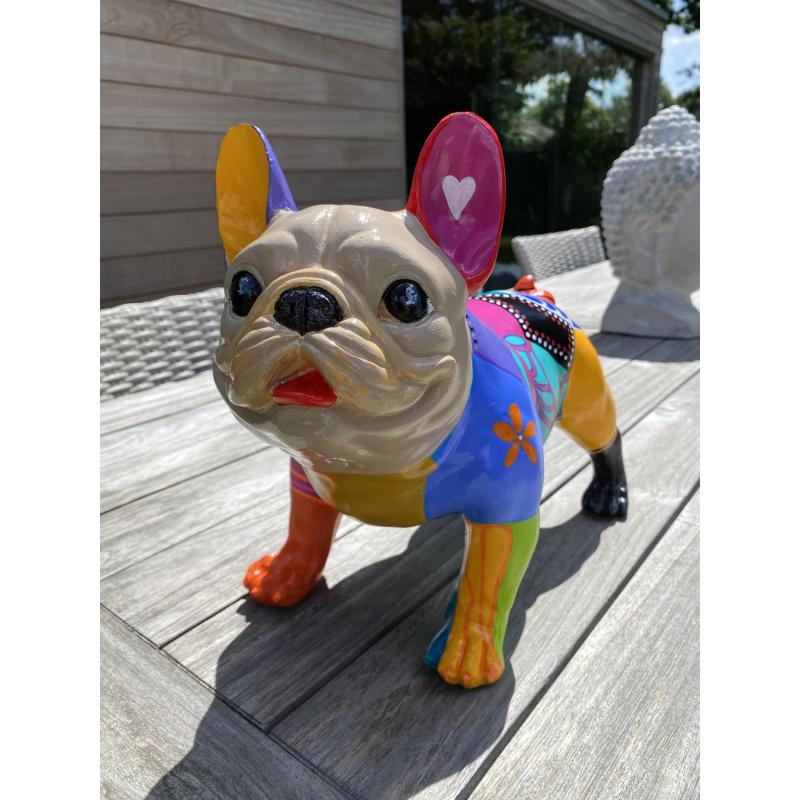 Bulldog in polyester handbeschilderd
