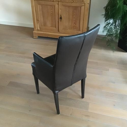 6 Lederen eetkamerstoelen
