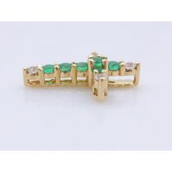 Veiling van een 18kt kruis hanger met smaragd en diamant bij ProVeiling