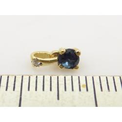 Veiling van een 14kt hanger met saffier en diamant