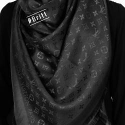 Louis Vuitton Monogram Black on Black sjaal nieuw