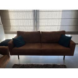 2 x Zetel cognac lederlook - 2,5 zit- in perfecte staat!