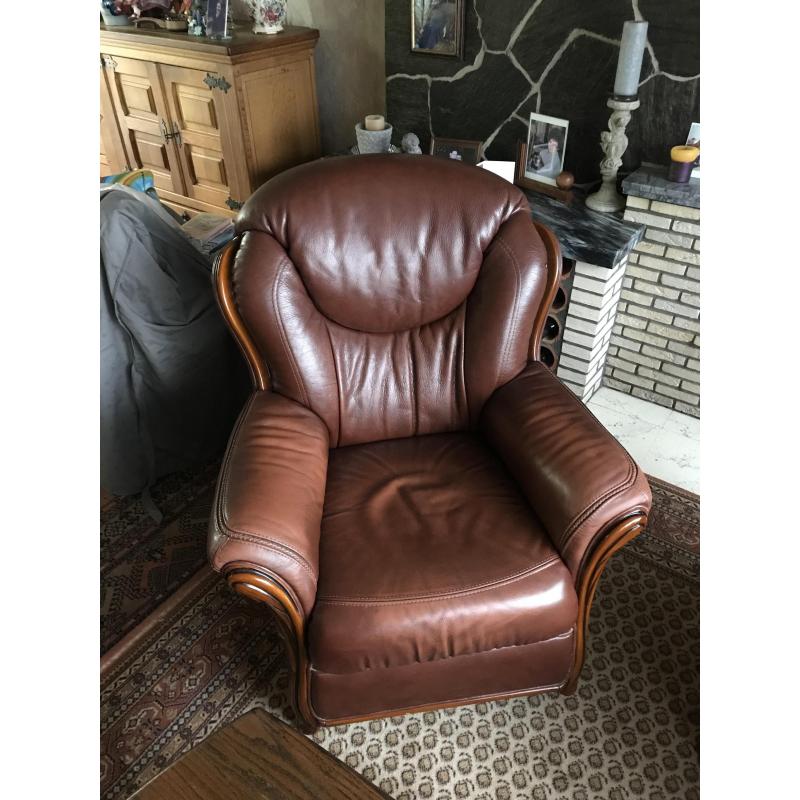 Duurzaam leder salon met salontafel