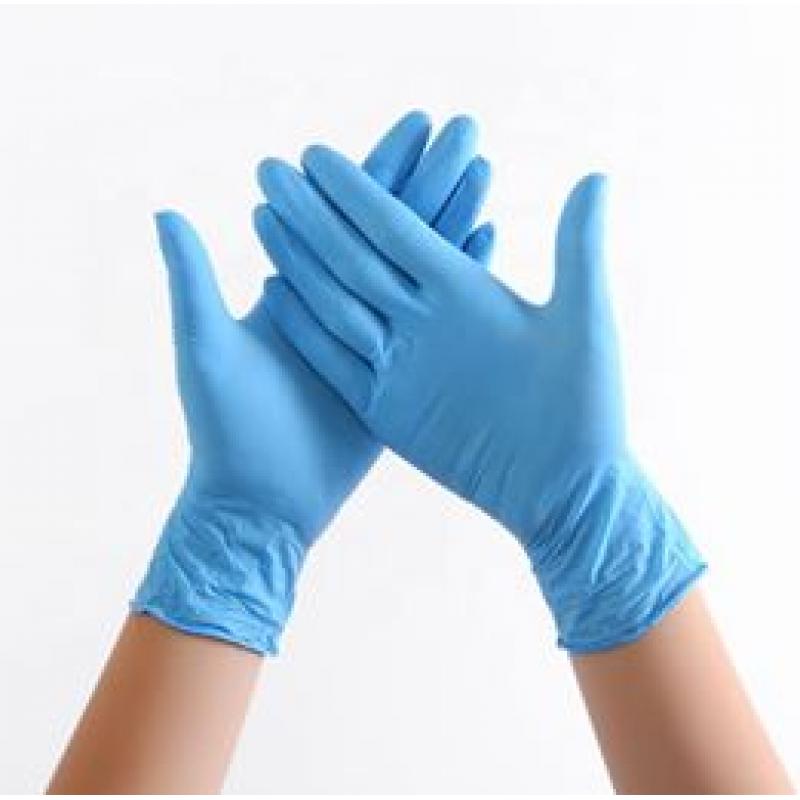Nitril blauwe poedervrije handschoenen.