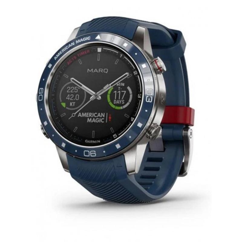MARQ Captain: American Magic Edition Blue Rubber Strap Smartwatch 010-02454-01