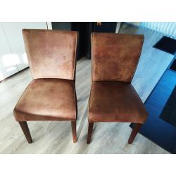 6 suedine stoelen