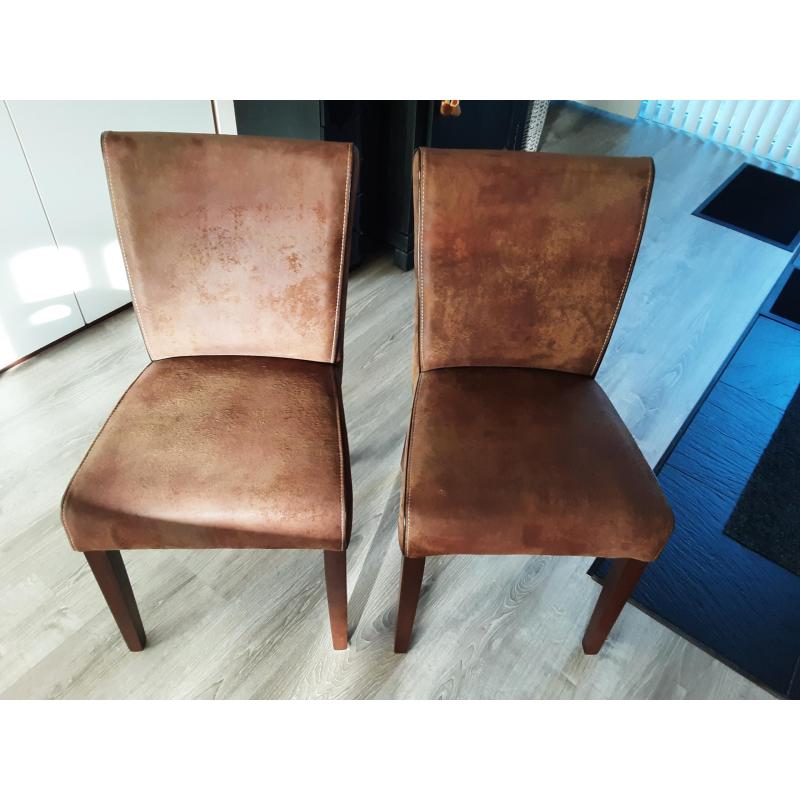 6 suedine stoelen