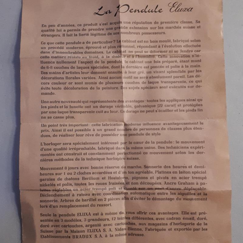 Zeldzame Zwitserse wandklok "Eluxa"