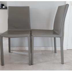6 stoelen in leder