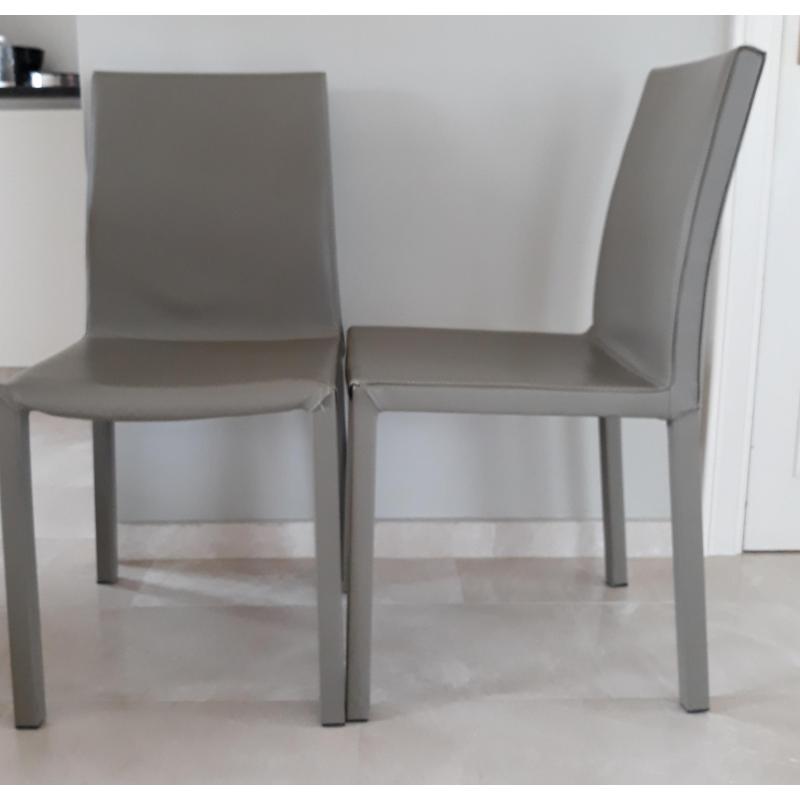 6 stoelen in leder