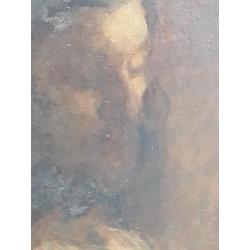 antiek schilderij Christuskop