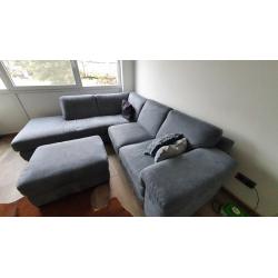 Hoekbank met poef merk natuzzi