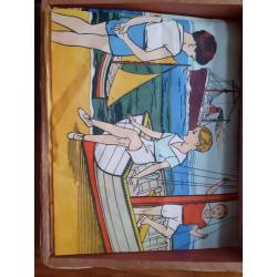 Oude blokkenpuzzel in hout