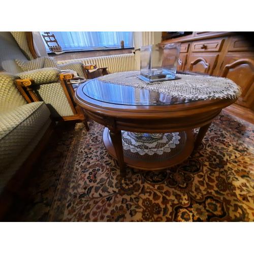 vintage glazen salontafel