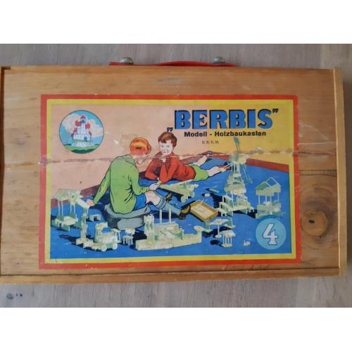 Vintage houten bouwdoos