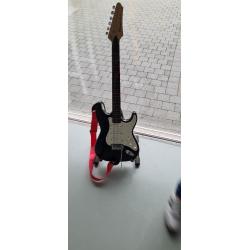 Gitaar Phoenix STC-33 zwart/wit met staander en hoes