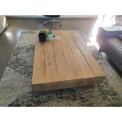 Prachtige design eiken salontafel 1m60 x 1m x 32 cm