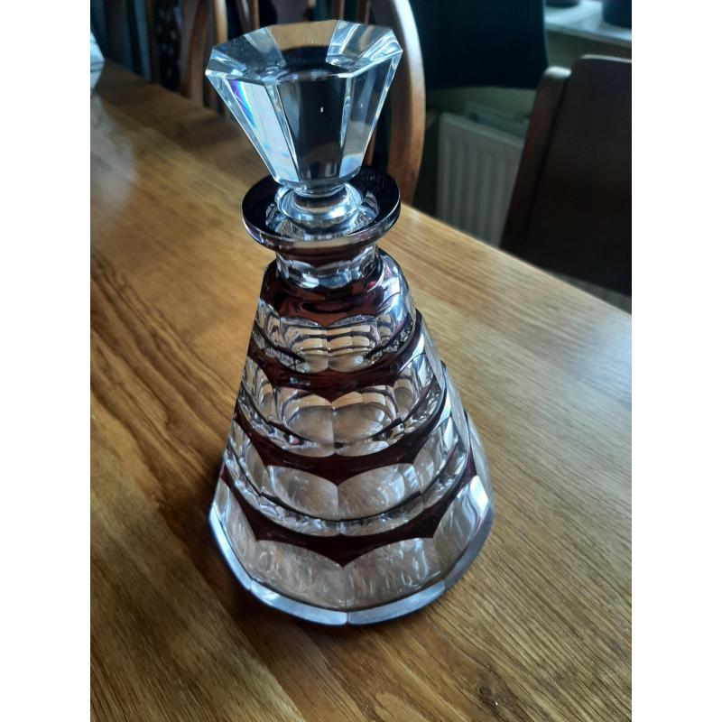 Art deco karaf kristal val saint lambert , vsl whiskey prune