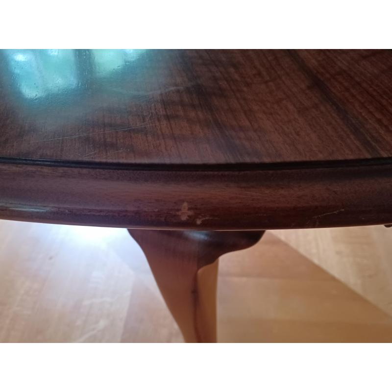 antieke notenhouten Biedermeier tafel   6 stoelen