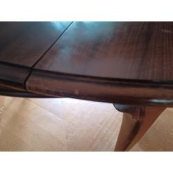 antieke notenhouten Biedermeier tafel   6 stoelen