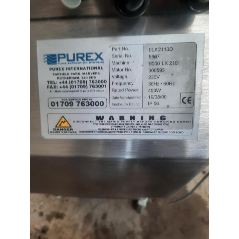 Purex Laserex 0LX2101D Digital 210 Fume/ Dust Extraction Unit 230V 9000 LX 210i