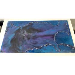 Galaxy schilderij met echte stenen