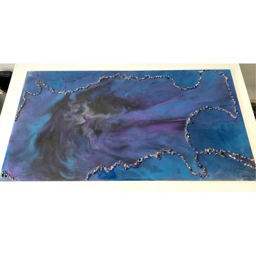 Galaxy schilderij met echte stenen