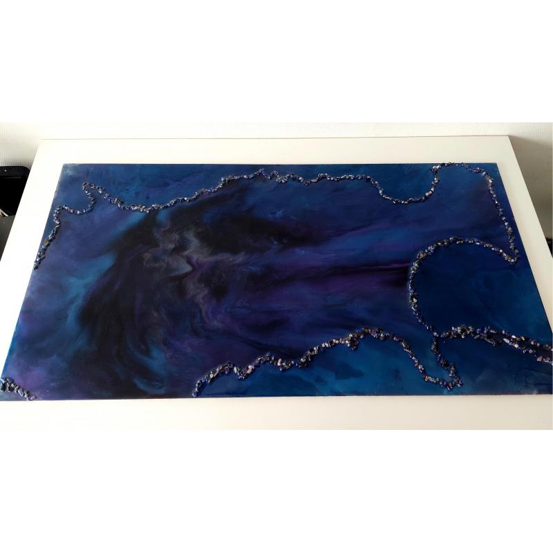 Galaxy schilderij met echte stenen