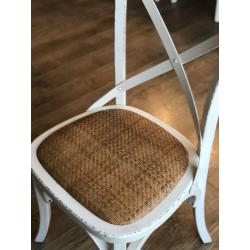 6x landelijke stoelen met rieten zitvlak