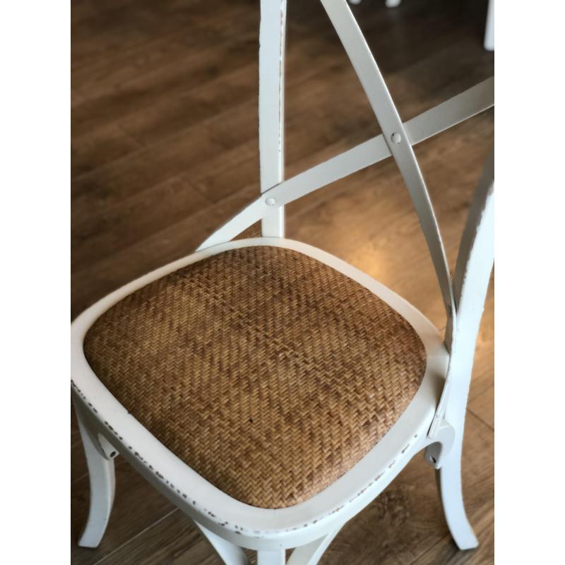 6x landelijke stoelen met rieten zitvlak