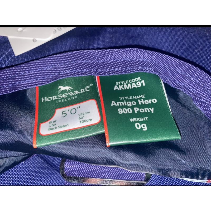 NIEUW! Horseware Amigo Hero ACY Pony Regendeken- 0g - 5’0