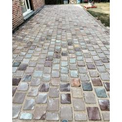 Platinnes voor terras Kandla 14 x 14 x 3 - 5 cm Gekliefd Natuurruw Mix
