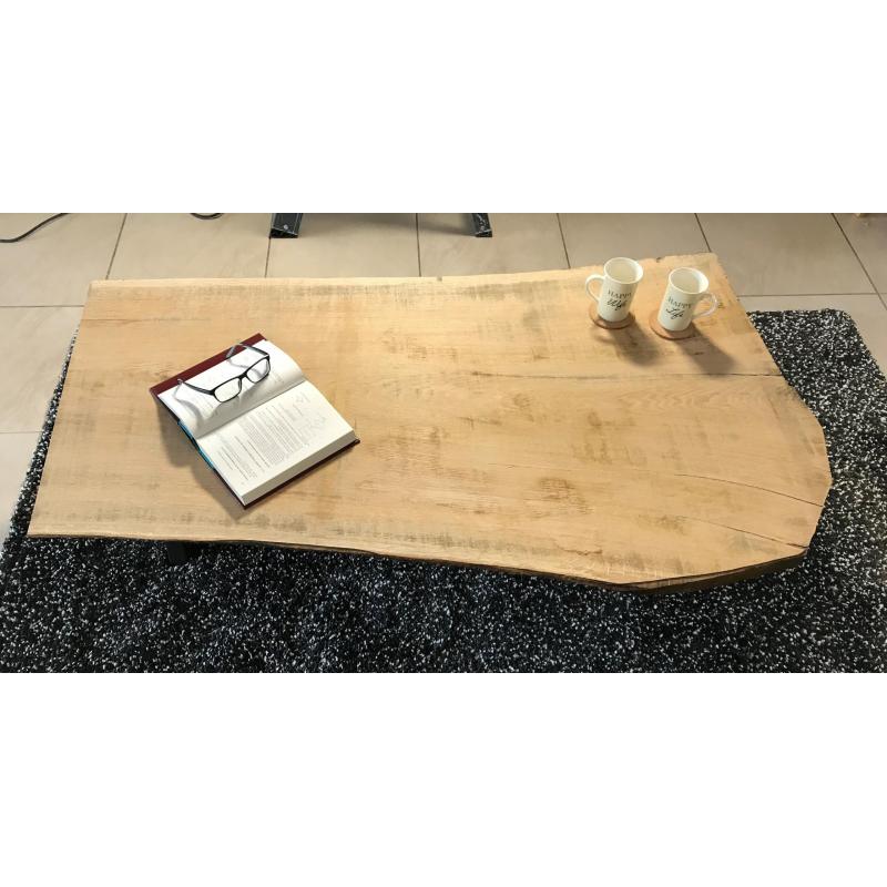 Salontafel Boomstam massief Eik met X poten