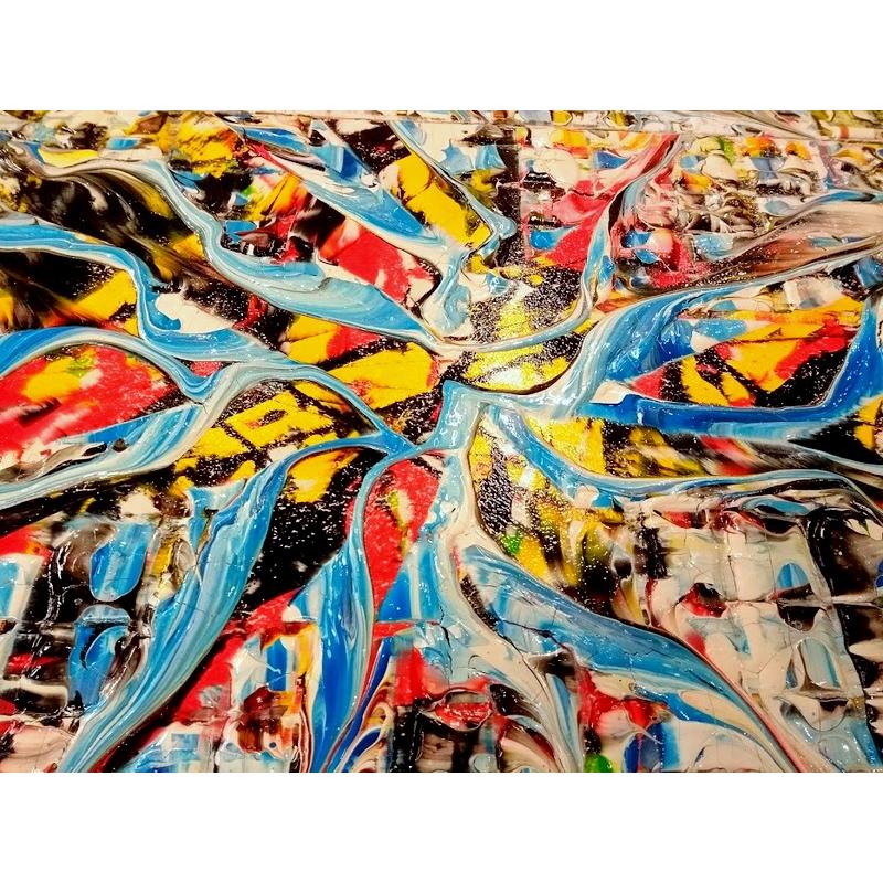 Fresh XL. Groot formaat. Kleurrijk. Abstract. Zeer dik relief. Door M. van Vliet